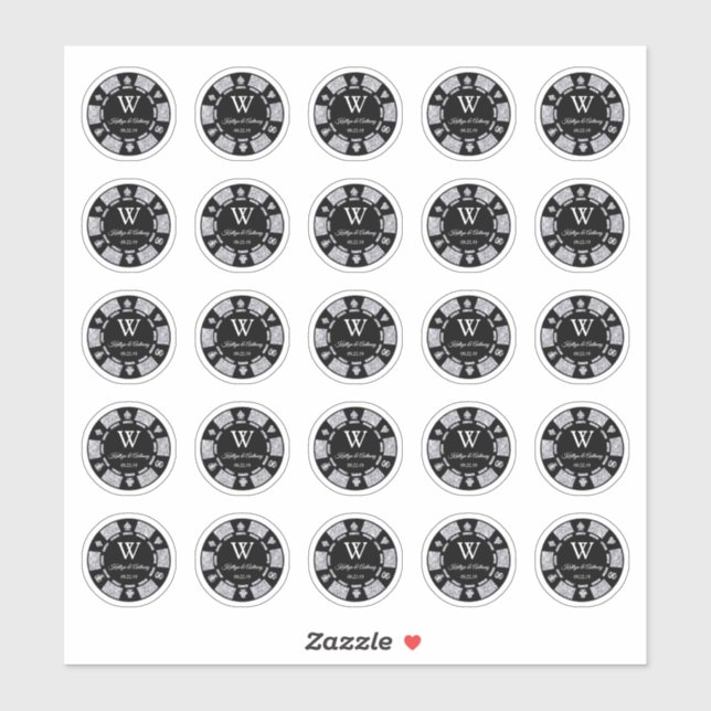 Silver Glitter Poker Chip Casino Wedding Party 3cm (Sheet)