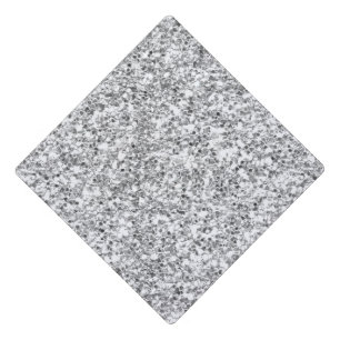 Silver Glitter Printed Graduation Cap Topper