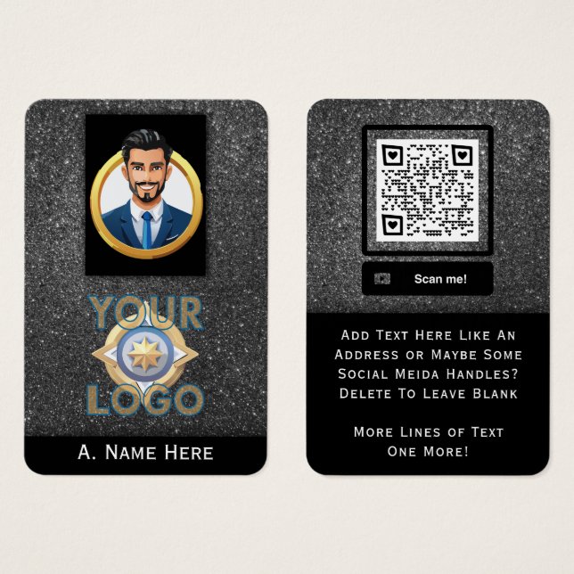 Silver Glitter Private Security IT Professional (Front & Back)