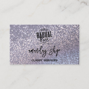 Silver Glitter QR Code Logo Online Shop Spark Business Card