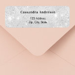 Silver glitter return address label<br><div class="desc">A faux silver metallic looking background with faux glitter dust. Personalize and add your name and address. Perfect for a wedding,  bridal shower,  baby shower or birthday party invitations.</div>