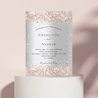 Silver glitter rose gold sparkle wedding