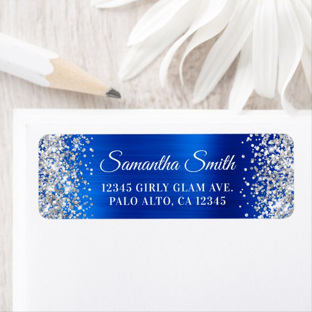 Silver Glitter Royal Blue Foil Glam (Insitu)