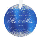 Silver Glitter Royal Blue Foil Our 1st Christmas