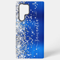 Silver Glitter Royal Blue Girly Signature