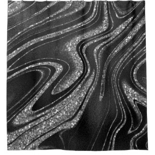 Silver Glitter Shimmer Black