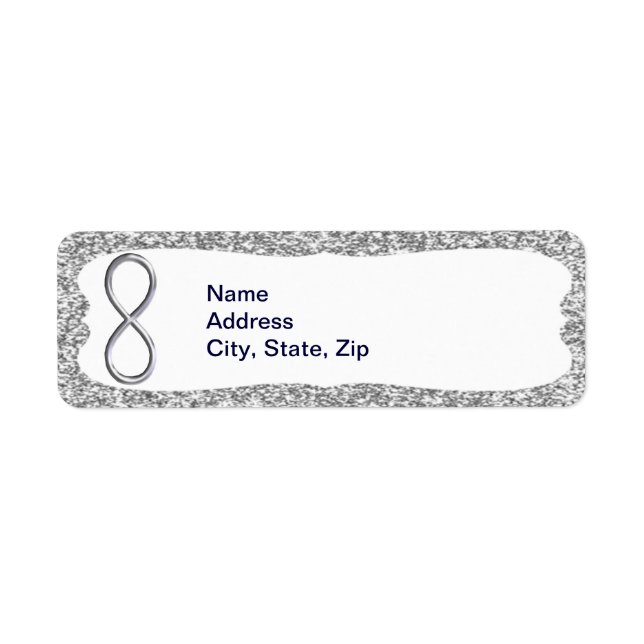 Silver Glitter Silver Infinity Address Labels (Front)