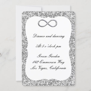 Silver Glitter Silver Infinity Reception Card