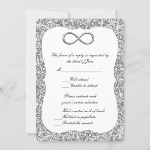 Silver Glitter Silver Infinity Response Card