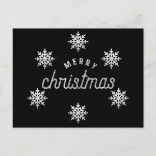 Silver Glitter Snowflake Postcard