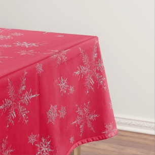 Silver Glitter Snowflakes Christmas Tablecloth