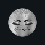 Silver Glitter Sparkle Eyelashes Monogram Name Magnet<br><div class="desc">Silver Faux Foil Metallic Sparkle Glitter Brushed Metal Monogram Name and Initial Eyelashes (Lashes),  Eyelash Extensions and Eyes Magnets. The design makes the perfect sweet 16 birthday,  wedding,  bridal shower,  anniversary,  baby shower or bachelorette party gift for someone looking for a trendy cool style.</div>
