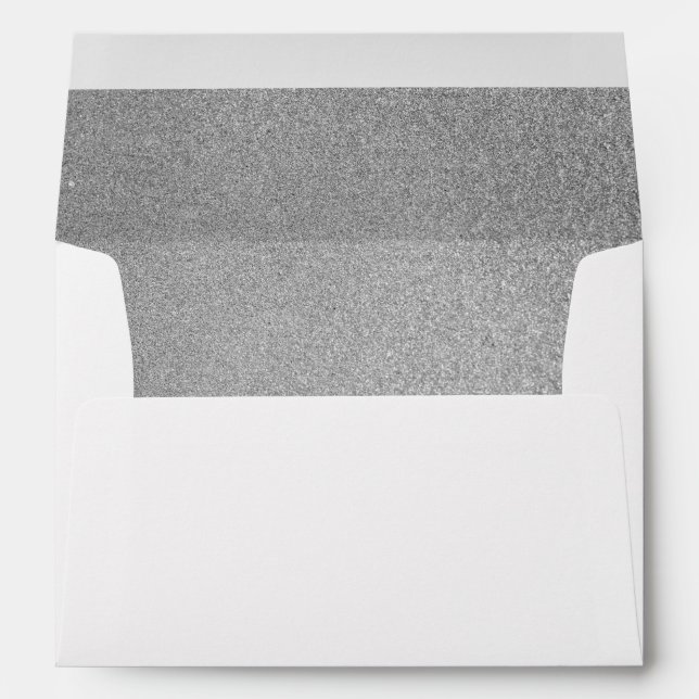 Silver Glitter Sparkle Fancy Glamour  - Lined Envelope (Back (Bottom))