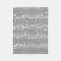 Silver Glitter Sparkle Metal Metallic Look Fleece Blanket