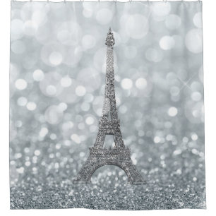 Silver Glitter Sparkle Paris Eiffel Tower Glam