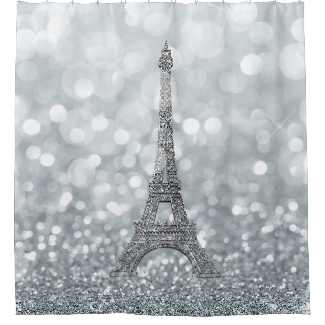 Silver Glitter Sparkle Paris Eiffel Tower Glam (Front)