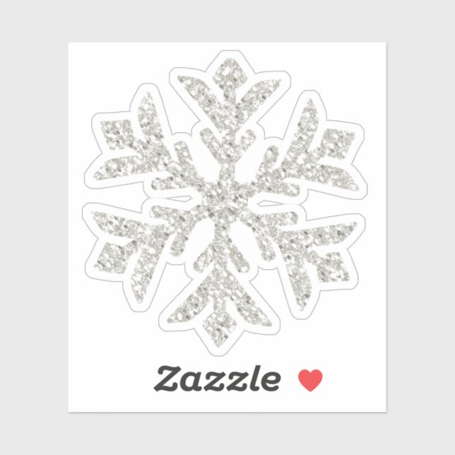Silver Glitter Sparkle Snowflake-Shaped Cutout (Sheet)