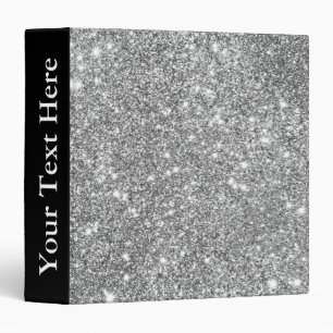 Silver Glitter Sparkles Binder