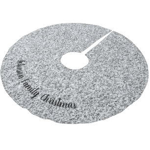 Silver glitter sparkles black white Personalize Brushed Polyester Tree Skirt
