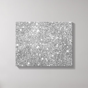 Silver Glitter Sparkles Canvas Print