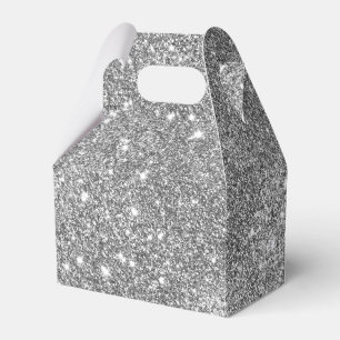 Silver Glitter Sparkles Favor Box