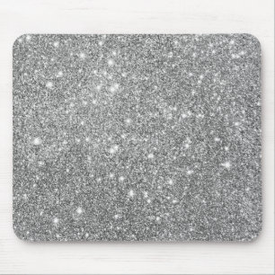 Silver Glitter Sparkles Mouse Pad