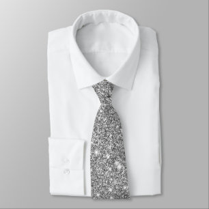Silver Glitter Sparkles Tie