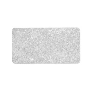 Silver Glitter Sparkley Label