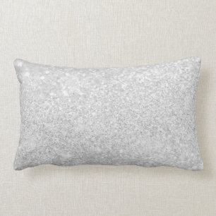 Silver Glitter Sparkley Lumbar Pillow