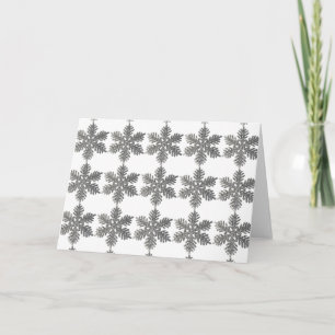 Silver Glitter Star Christmas Holiday Decoration Card