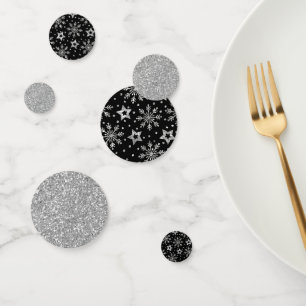 Silver Glitter Stars & Snowflakes Confetti