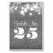 Silver glitter string lights table number cards