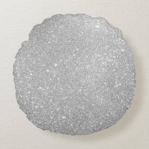 Silver Glitter Style Image Round Pillow