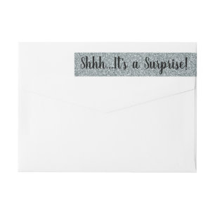 SILVER Glitter SURPRISE Wrap Return Address Labels
