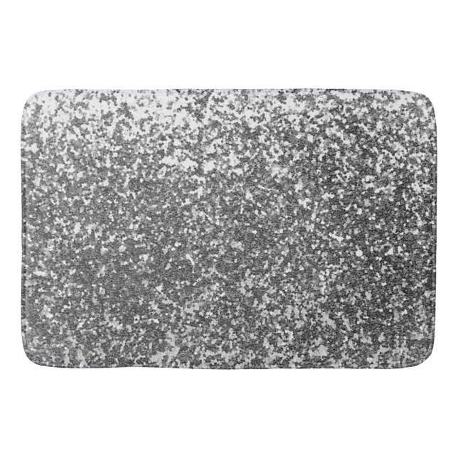 Silver glitter texture bath mat (Front)
