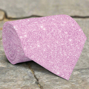 Silver Glitter Texture Purple Sparkling Shiny Tie