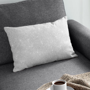 Silver Glitter Texture White Sparkling Shiny Accent Pillow