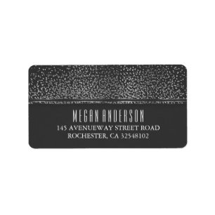 Silver Glitter Vintage Glamour Wedding Label