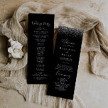 Silver Glitter Wedding Program<br><div class="desc">This silver glitter wedding program is perfect for a rustic wedding. The simple and elegant design features silver confetti in a black background.</div>