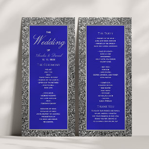 Silver Glitter Wedding Program