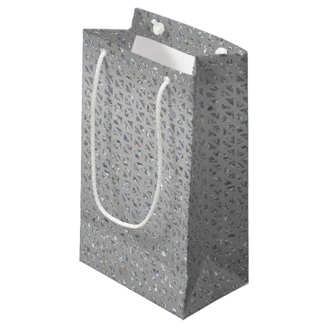 Silver Glittery Gift Bag (Front Angled)