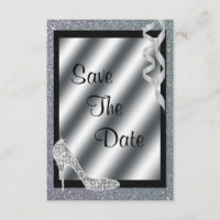 Silver Glittery Stiletto & Streamers 50th Birthday