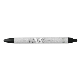Silver Glitz Monogram Crown Custom Autograph Pen