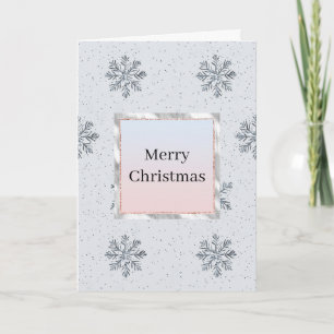 Silver Glitz Snowflakes Christmas Ombre Card
