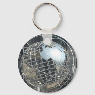 silver globe keychain