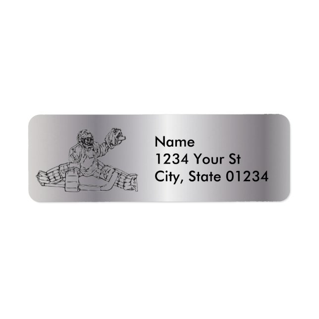 Silver Goaltender Return Address Labels (Front)