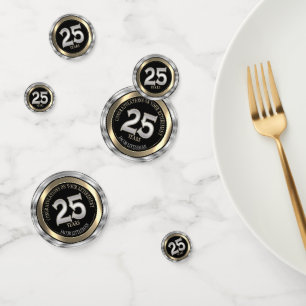 Silver, Gold  and Black - 25 Years Confetti
