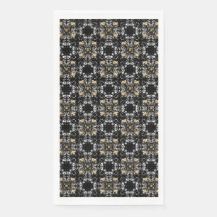Silver, Gold, and Black Hollywood Regency Pattern Napkin