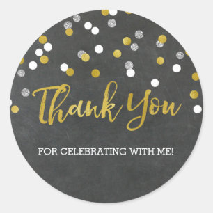 Silver Gold Birthday Thank You Custom Favour Tags