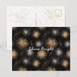 Silver Gold Black Christmas Celebration  Postcard